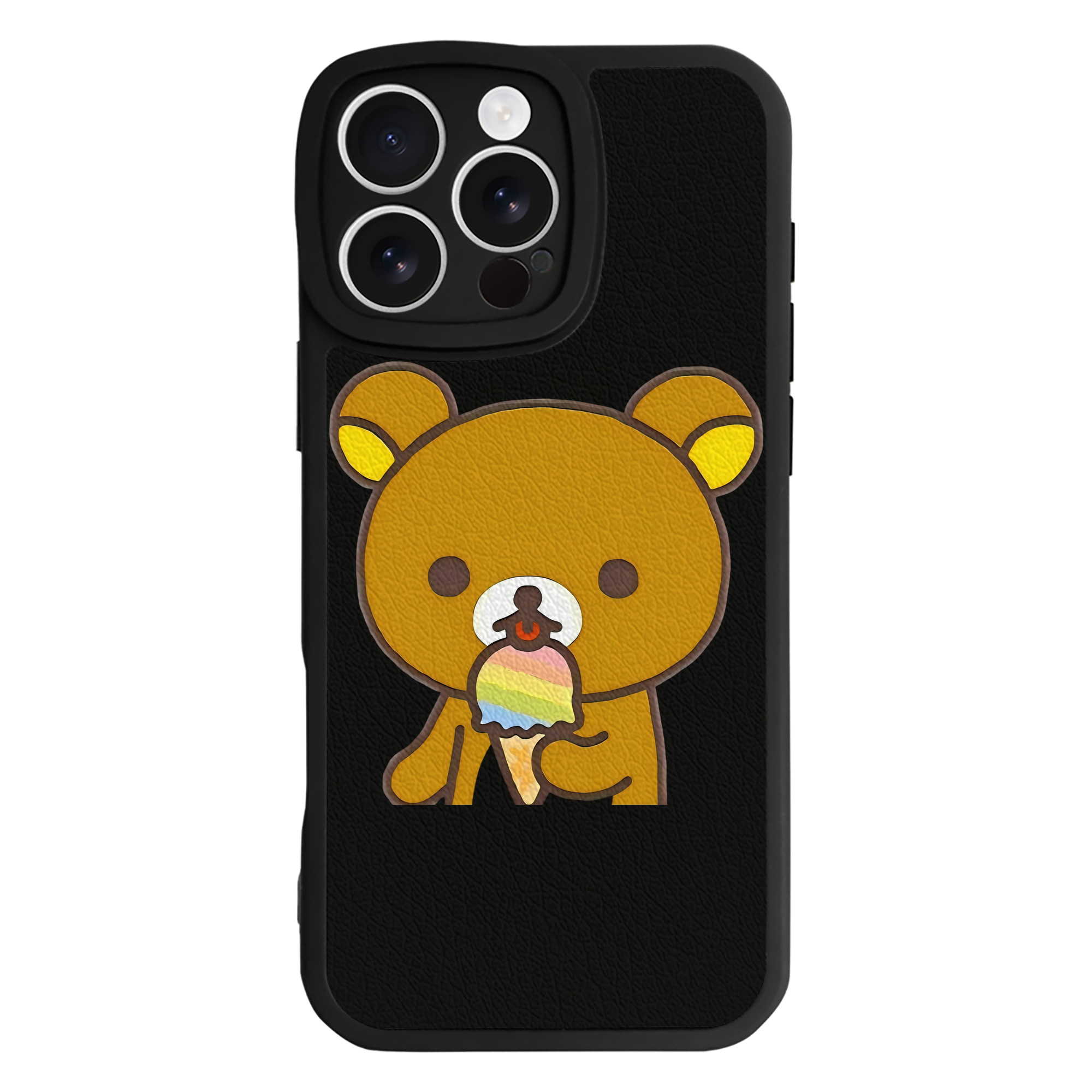 （画像用） リラックマ リラックマ キイロイトリ Rilakkuma Korilakkuma Kiiroitori 【iPhone 16シリーズ対応】シリコンスマホケース（レザー調） 材質：シリコン